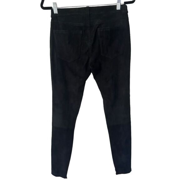Current/Elliot Womens Black Suede Leather Pants Size 27 Classic Retro Y2K - Picture 3 of 7